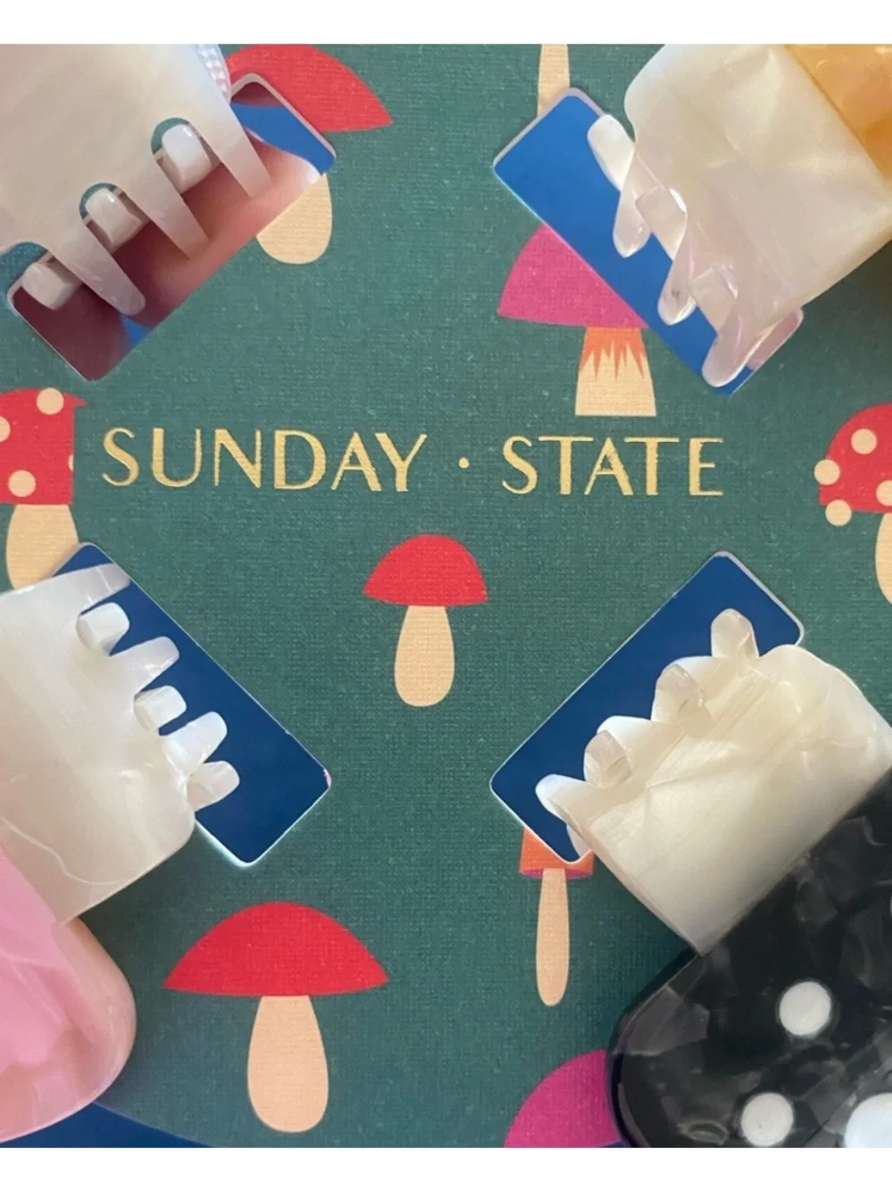 Sunday State Mushroom Hair Clips - Red, Yellow, Pink, Black🍄fun for all ages!!!!